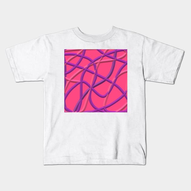 Pink and Purple Twists Kids T-Shirt by Art By LM Designs 